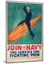 Join the Navy War Propaganda Vintage Ad Poster Print-null-Mounted Poster