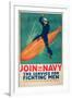 Join the Navy War Propaganda Vintage Ad-null-Framed Art Print