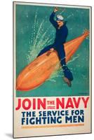 Join the Navy War Propaganda Vintage Ad-null-Mounted Art Print