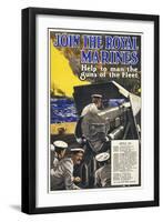 Join the Royal Marines Recruitment Poster for the Navy-null-Framed Art Print