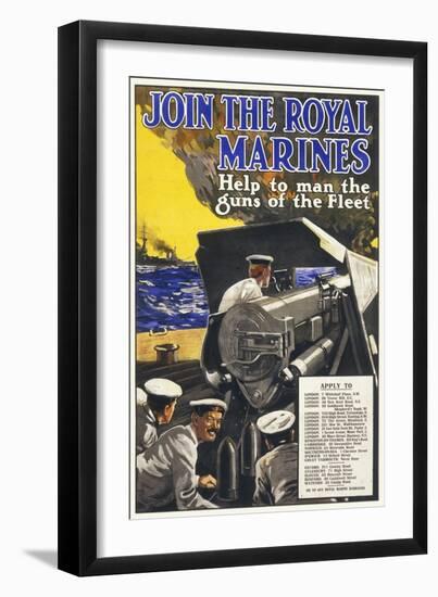 Join the Royal Marines Recruitment Poster for the Navy-null-Framed Art Print