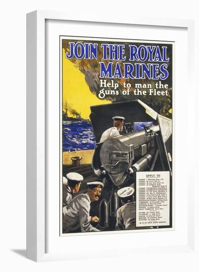 Join the Royal Marines Recruitment Poster for the Navy-null-Framed Art Print
