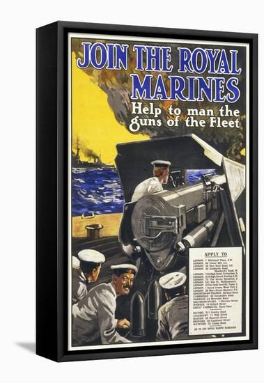 Join the Royal Marines Recruitment Poster for the Navy-null-Framed Stretched Canvas