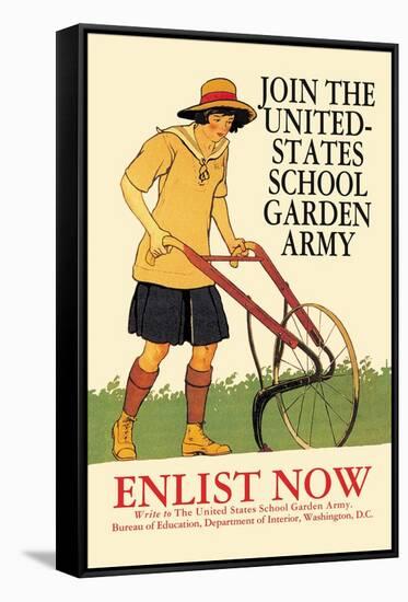 Join the United States School Garden Army-Edward Penfield-Framed Stretched Canvas