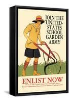 Join the United States School Garden Army-Edward Penfield-Framed Stretched Canvas