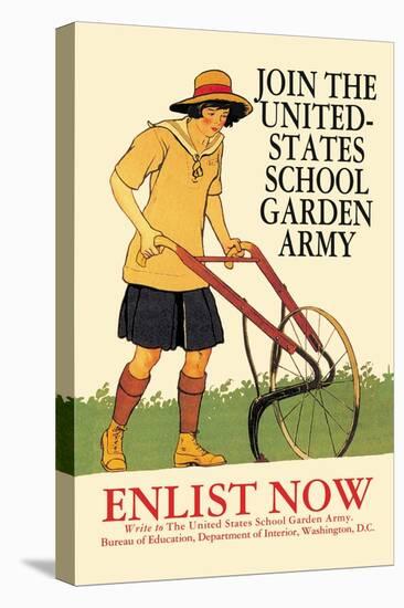 Join the United States School Garden Army-Edward Penfield-Stretched Canvas