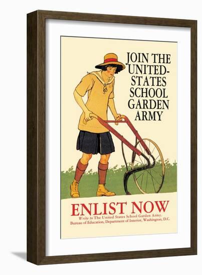 Join the United States School Garden Army-Edward Penfield-Framed Art Print