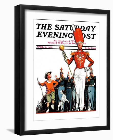 "Joining the Parade," Saturday Evening Post Cover, April 18, 1936-James C. McKell-Framed Giclee Print