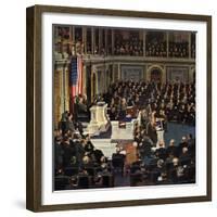 "Joint Session of Congress", January 7, 1950-John Falter-Framed Giclee Print