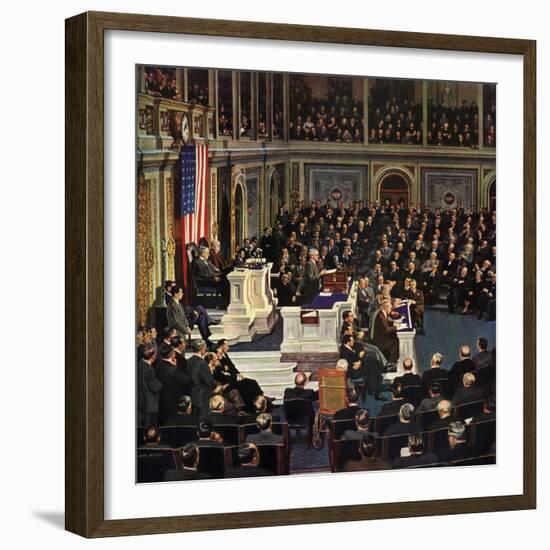 "Joint Session of Congress", January 7, 1950-John Falter-Framed Giclee Print