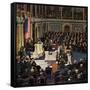 "Joint Session of Congress", January 7, 1950-John Falter-Framed Stretched Canvas