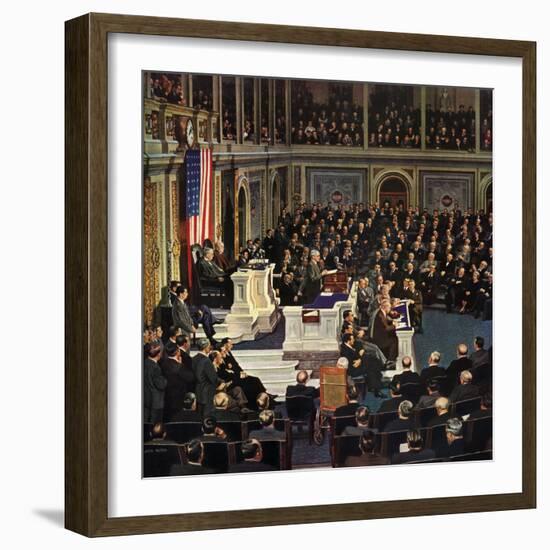 "Joint Session of Congress", January 7, 1950-John Falter-Framed Giclee Print