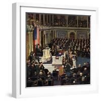 "Joint Session of Congress", January 7, 1950-John Falter-Framed Giclee Print