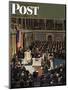 "Joint Session of Congress," Saturday Evening Post Cover, January 7, 1950-John Falter-Mounted Giclee Print