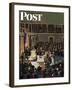 "Joint Session of Congress," Saturday Evening Post Cover, January 7, 1950-John Falter-Framed Premium Giclee Print