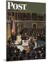 "Joint Session of Congress," Saturday Evening Post Cover, January 7, 1950-John Falter-Mounted Premium Giclee Print