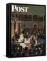 "Joint Session of Congress," Saturday Evening Post Cover, January 7, 1950-John Falter-Framed Stretched Canvas