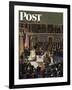 "Joint Session of Congress," Saturday Evening Post Cover, January 7, 1950-John Falter-Framed Giclee Print