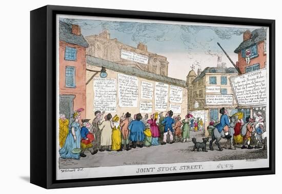 Joint Stock Street, 1809-George Moutard Woodward-Framed Stretched Canvas