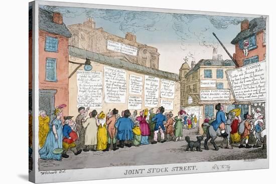 Joint Stock Street, 1809-George Moutard Woodward-Stretched Canvas