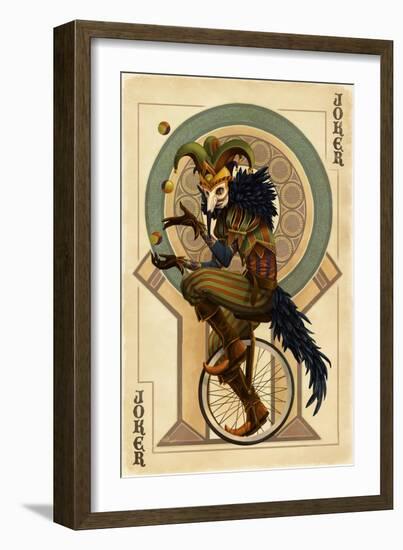 Joker - Playing Card-Lantern Press-Framed Art Print