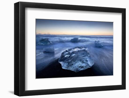 Jokulsa Beach at Sunrise, on the Edge of the Vatnajokull National Park, South Iceland-Lee Frost-Framed Photographic Print