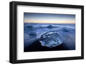 Jokulsa Beach at Sunrise, on the Edge of the Vatnajokull National Park, South Iceland-Lee Frost-Framed Photographic Print