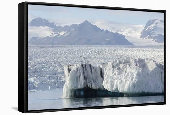 Jokulsarlon Glacier Lagoon, Iceland, Polar Regions-Michael-Framed Stretched Canvas