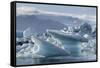 Jokulsarlon Glacier Lagoon, Iceland, Polar Regions-Michael-Framed Stretched Canvas