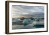 Jokulsarlon in Iceland - the Glacier or Glacial Lake - with Chunks of Iceberg Floating-Freespirittravel-Framed Photographic Print