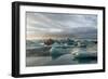 Jokulsarlon in Iceland - the Glacier or Glacial Lake - with Chunks of Iceberg Floating-Freespirittravel-Framed Photographic Print