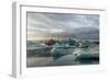 Jokulsarlon in Iceland - the Glacier or Glacial Lake - with Chunks of Iceberg Floating-Freespirittravel-Framed Photographic Print