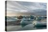 Jokulsarlon in Iceland - the Glacier or Glacial Lake - with Chunks of Iceberg Floating-Freespirittravel-Stretched Canvas