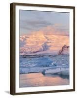 Jokulsarlon with Glacier Breidamerjokull, Vatnajokull NP. Iceland-Martin Zwick-Framed Premium Photographic Print