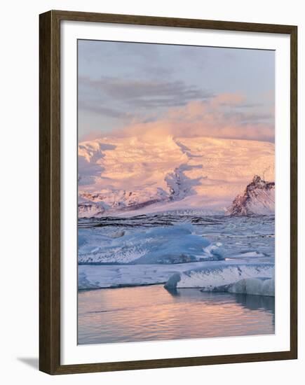 Jokulsarlon with Glacier Breidamerjokull, Vatnajokull NP. Iceland-Martin Zwick-Framed Premium Photographic Print