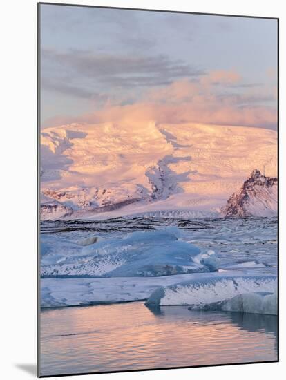 Jokulsarlon with Glacier Breidamerjokull, Vatnajokull NP. Iceland-Martin Zwick-Mounted Premium Photographic Print