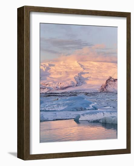 Jokulsarlon with Glacier Breidamerjokull, Vatnajokull NP. Iceland-Martin Zwick-Framed Photographic Print