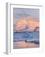 Jokulsarlon with Glacier Breidamerjokull, Vatnajokull NP. Iceland-Martin Zwick-Framed Photographic Print