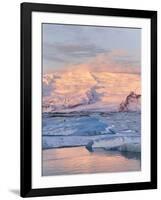 Jokulsarlon with Glacier Breidamerjokull, Vatnajokull NP. Iceland-Martin Zwick-Framed Photographic Print