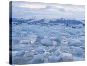 Jokulslarlon Glacial Lagoon, Vatnajokull Icecap, South Area, Iceland, Polar Regions-Simon Harris-Stretched Canvas