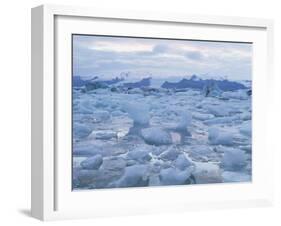 Jokulslarlon Glacial Lagoon, Vatnajokull Icecap, South Area, Iceland, Polar Regions-Simon Harris-Framed Photographic Print