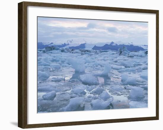 Jokulslarlon Glacial Lagoon, Vatnajokull Icecap, South Area, Iceland, Polar Regions-Simon Harris-Framed Photographic Print