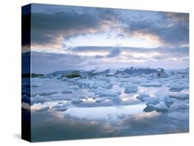 Jokuslarlon Glacial Lagoon, Vatnajokull Ice-Cap, Iceland, Polar Regions-Simon Harris-Stretched Canvas