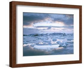 Jokuslarlon Glacial Lagoon, Vatnajokull Ice-Cap, Iceland, Polar Regions-Simon Harris-Framed Photographic Print