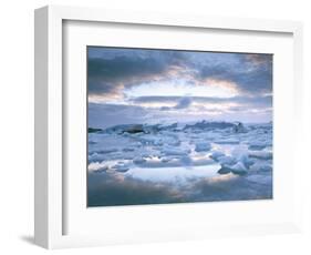 Jokuslarlon Glacial Lagoon, Vatnajokull Ice-Cap, Iceland, Polar Regions-Simon Harris-Framed Photographic Print