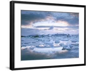 Jokuslarlon Glacial Lagoon, Vatnajokull Ice-Cap, Iceland, Polar Regions-Simon Harris-Framed Photographic Print