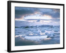 Jokuslarlon Glacial Lagoon, Vatnajokull Ice-Cap, Iceland, Polar Regions-Simon Harris-Framed Photographic Print