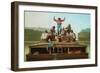 Jolly Flatboatmen-George Caleb Bingham-Framed Art Print