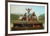 Jolly Flatboatmen-George Caleb Bingham-Framed Art Print