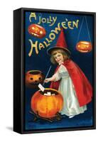 Jolly Hallowe'en-Ellen M. Clapnoddle-Framed Stretched Canvas